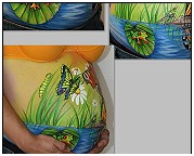 Bellypainting. Making of ... Teich Tierwelt Schmetterling Frosch. Bellypainting Evelina Iacubino