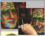 Facepainting. Making of ... 1. Platz Facepainting. Thema Reptilien. Körperbemalung. Festival der Farben 2010. Facepainting Evelina Iacubino
